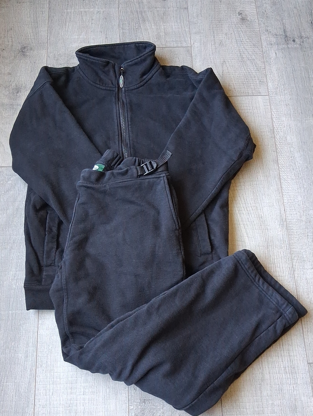 Men's Arborwear Cotton Double Thick 2-Layer Heavyweight Sweat Set-Black-Med.